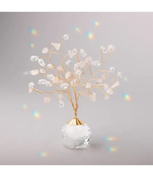 Scout Tree of Love Suncatcher - Rose Quartz / Gold