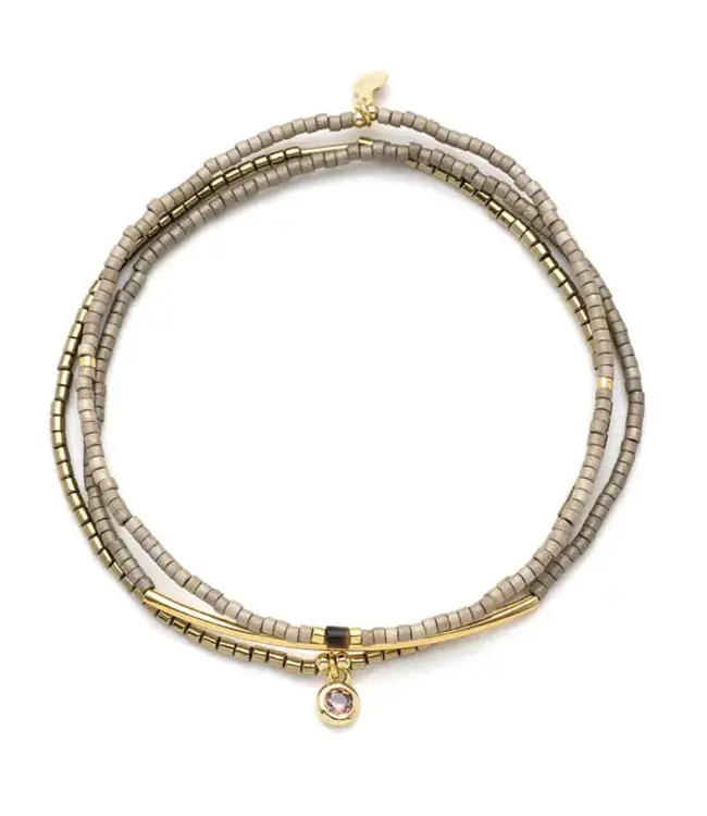 Scout Chromacolor Miyuki Bracelet Trio - Pewter/Gold