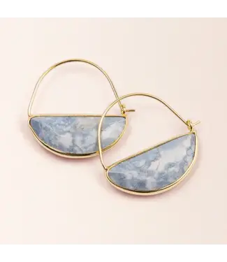 Scout Stone Prism Hoop - Blue Howlite/Gold