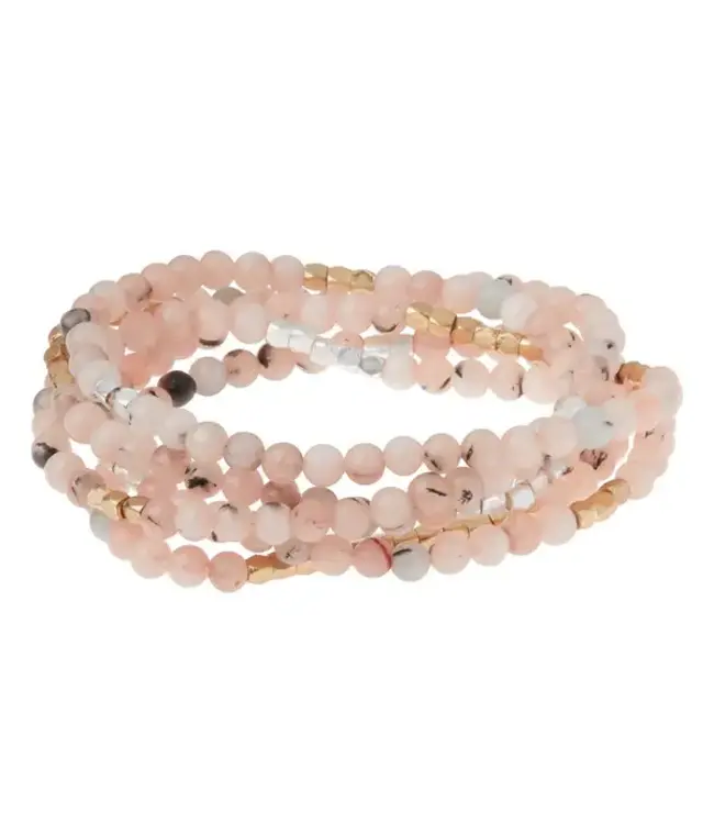 Scout Duo Wrap Bracelet and Necklace - Morganite / Black / Tourmaline / Gold