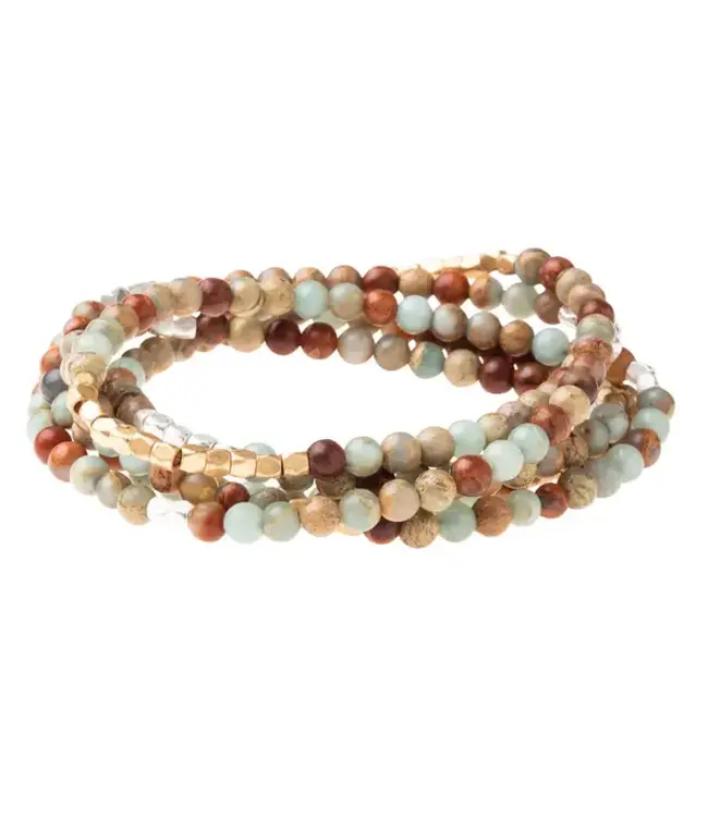 Scout Duo Wrap Bracelet and Necklace - Aqua Terra / Gold / Silver