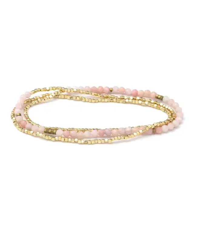 Scout Delicate Stone - Bracelet/Necklace - Pink Opal / Gold