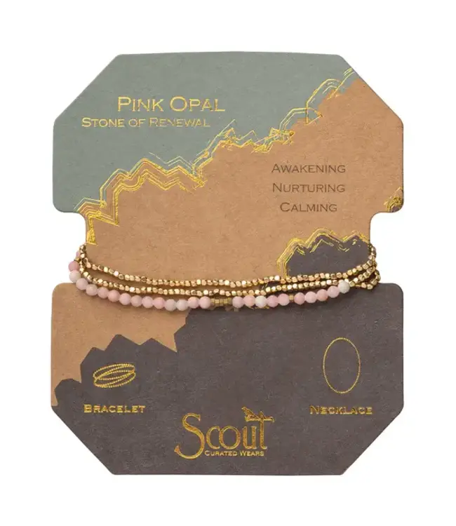 Scout Delicate Stone - Bracelet/Necklace - Pink Opal / Gold