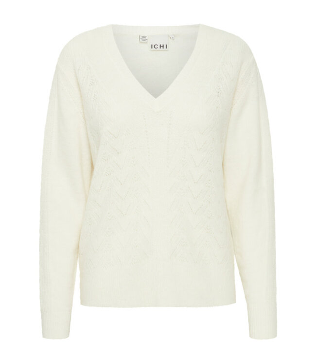 ICHI IHLamora Knit Long Sleeve - Cloud Dancer