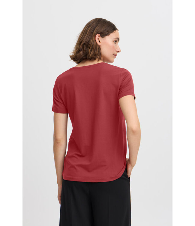 B. Young BYRexima V-Neck T-Shirt - Pomegranate