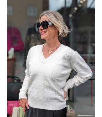 ICHI IHLamora Knit Long Sleeve - Cloud Dancer