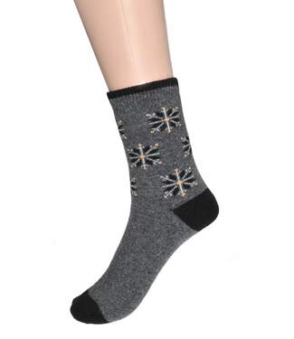 Boot Socks - Snowflakes - Dark Grey