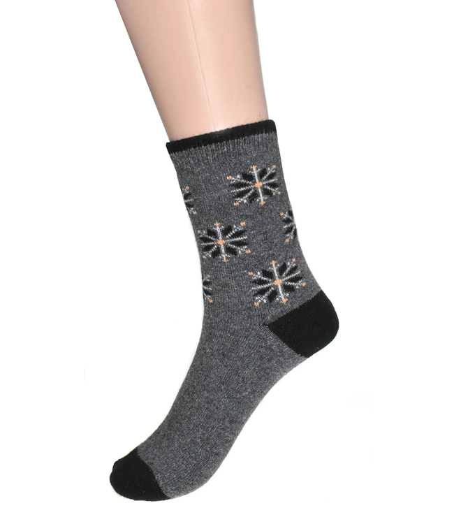 Boot Socks - Snowflakes - Dark Grey