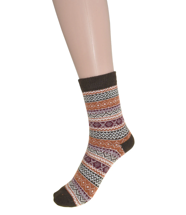 Boot Socks - Geometric Triangle - Brown