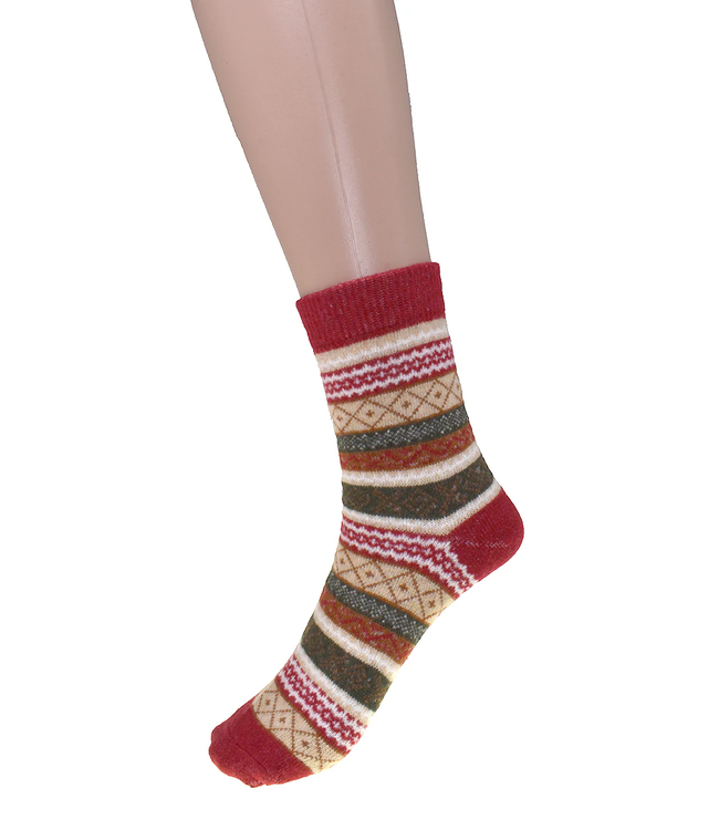 Boot Socks - Geometric Triangle - Red