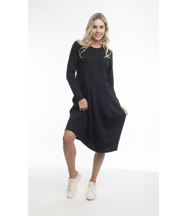 Orientique Panel Bubble Dress - Black