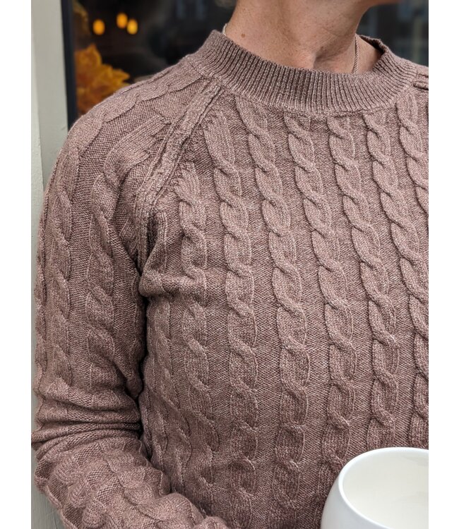 Point Zero Narrow Cable Knit Sweater  - Taupe