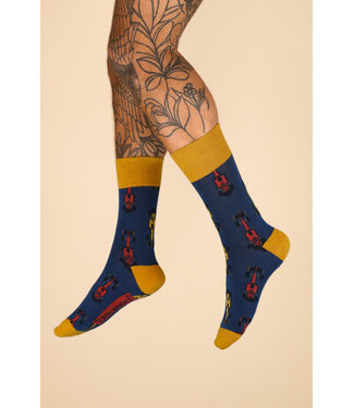 Powder Men's Bamboo Socks - Grand Prix Blue