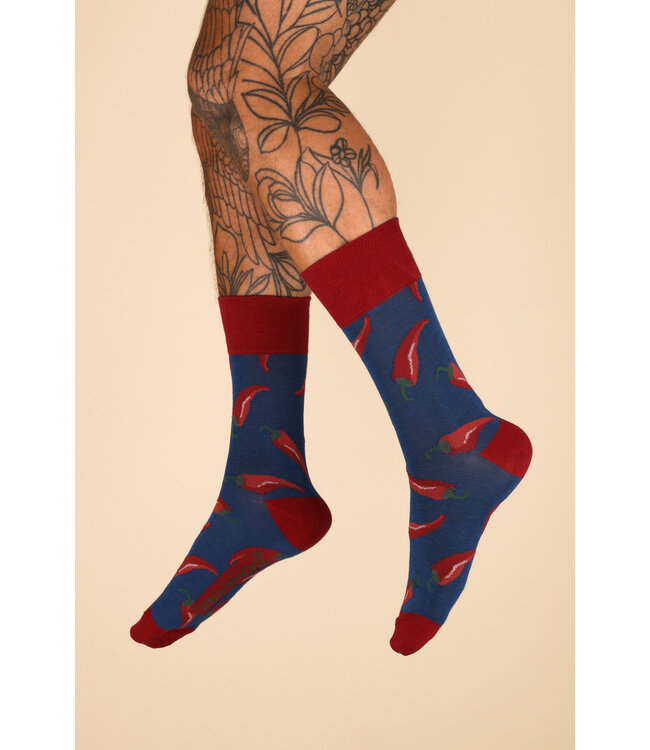 Powder Men's Bamboo Socks - Chilis