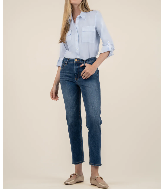 KUT Jeans Elizabeth High Rise Straight Leg - Mid Wash