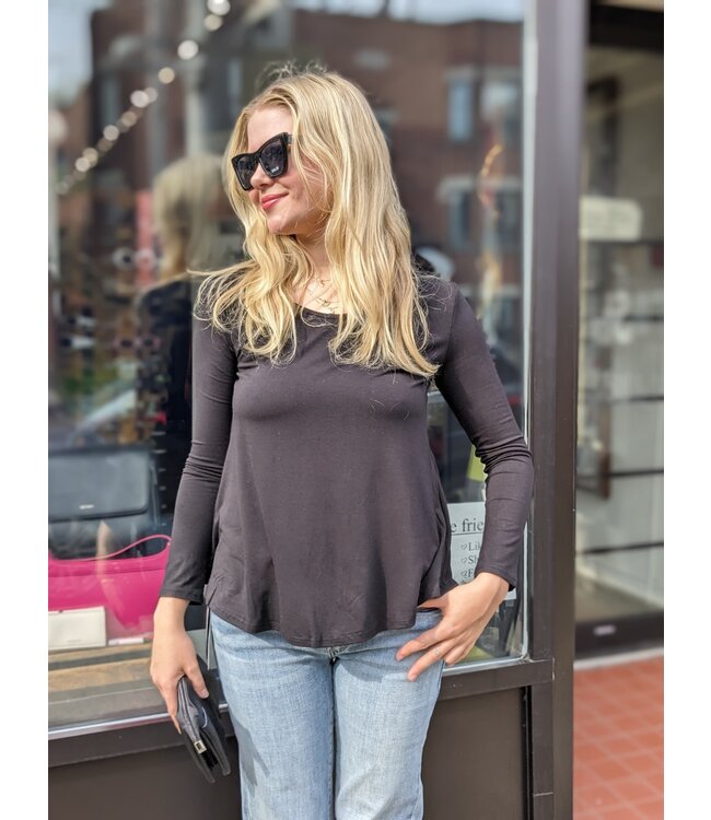 Long Sleeve Crew Neck - Black