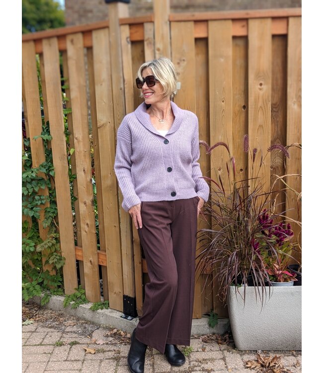 B. Young Danta Wide Leg Crop Pants - Hot Chocolate