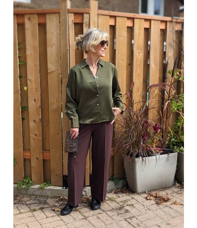 B. Young Danta Wide Leg Crop Pants - Hot Chocolate