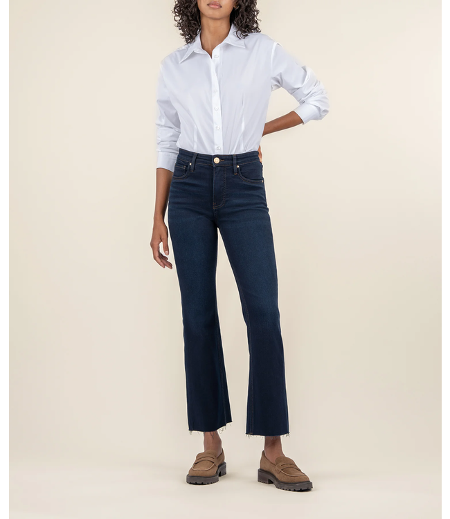 KUT Jeans Kelsey High Rise Ankle Flare - Darkest Wash