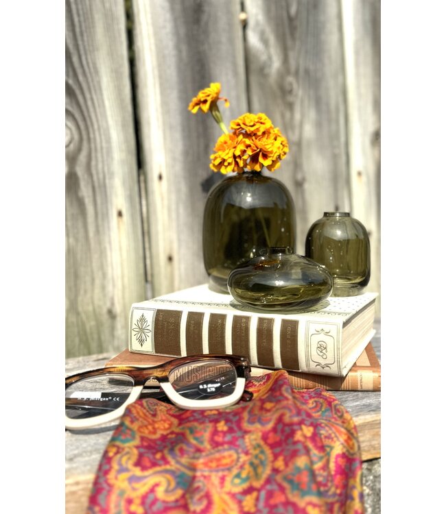 Abbott Medium Barrel Bud Vase - Moss Green