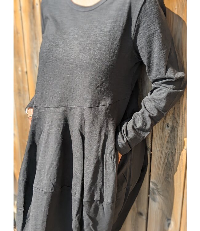 Orientique Panel Bubble Dress - Black