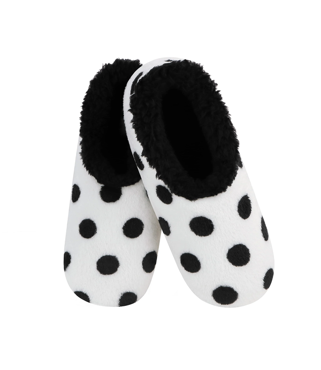 Snoozies Snoozie Slippers - Positive Negative - Black Dots