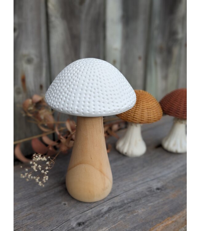 Wooden LED Mushroom Lamp - Large