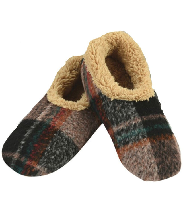 Snoozies Men's Slippers - Plaid - Camel