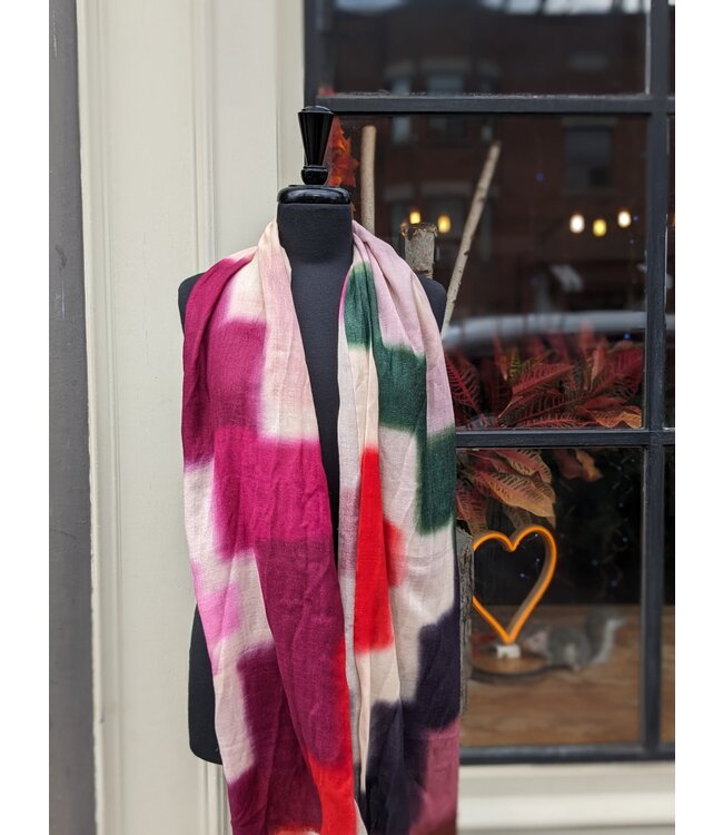 Wool / Silk  Blend Scarf - Rangoli Pink