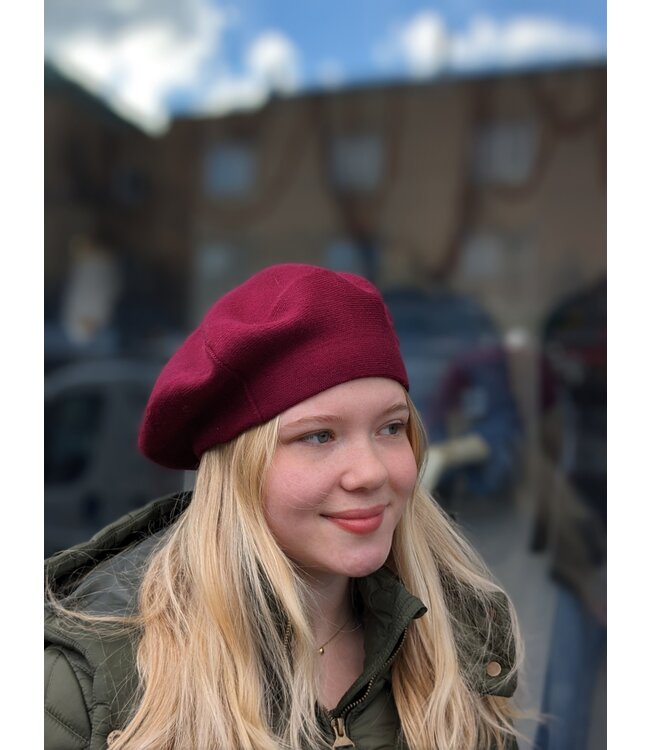 Knit Beret - Wine