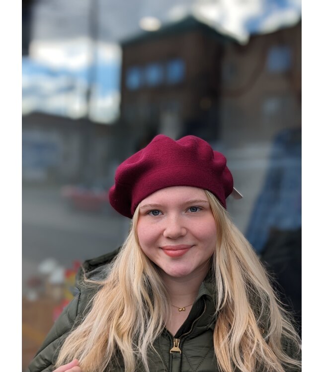 Knit Beret - Wine