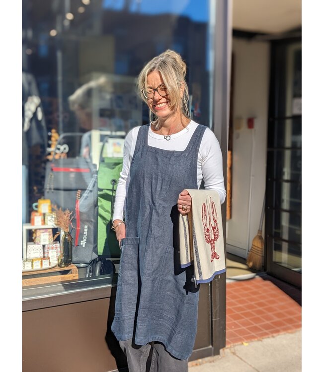Linen Way Inc. Stonewashed Linen Apron - Navy