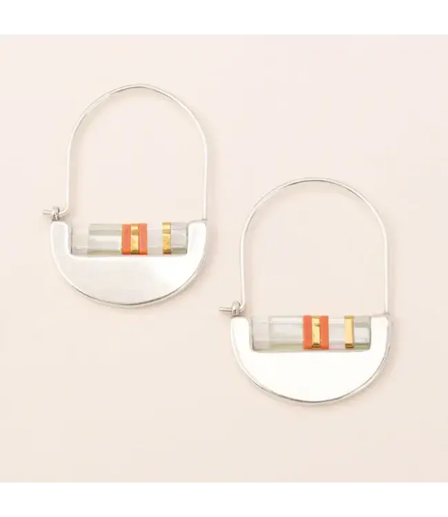 Scout Good Karma Crescent Hoop Earrings - Mist / Salmon / Silver