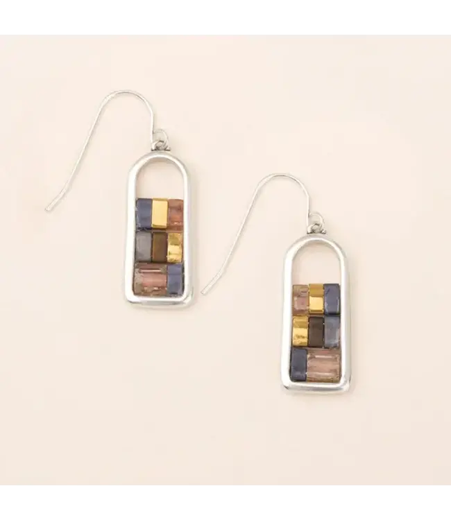 Scout Good Karma Frame Earrings - Gunmetal / Silver