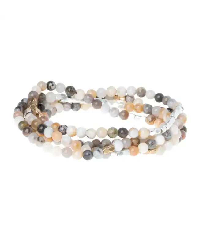 Scout Duo Wrap Bracelet and Necklace - Mexican Onyx / Silver & Gold