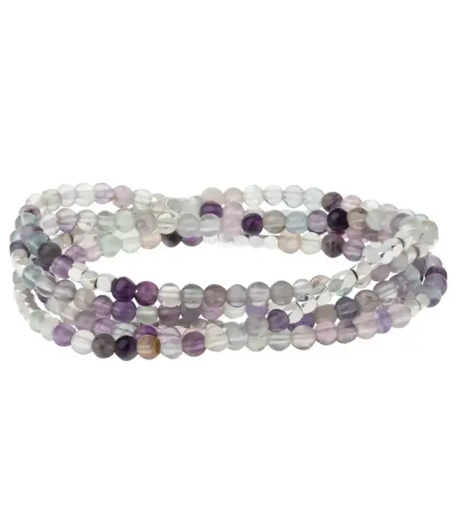 Scout Duo Wrap Bracelet and Necklace - Flourite / Silver