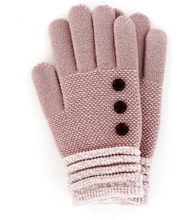 Gloves with 3 Buttons - Blush