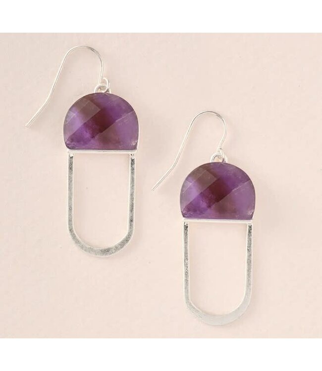 Scout Stone Chandelier Earring - Amethyst/Silver