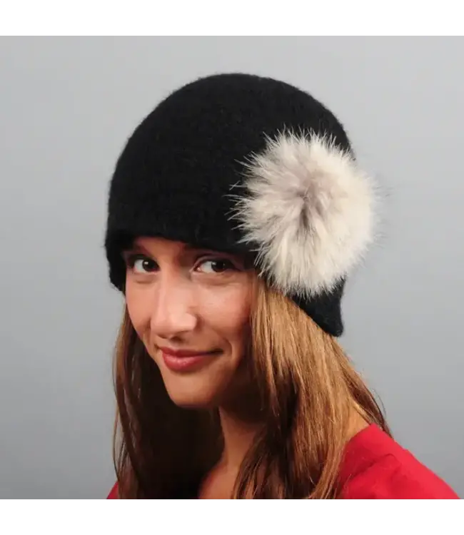 Julie Sinden Fur PomPom Merino Wool Hat - Assorted
