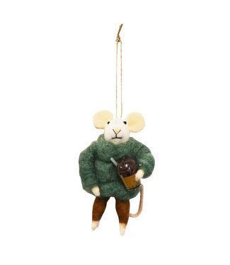 Boba Coffee Mouse Ornament