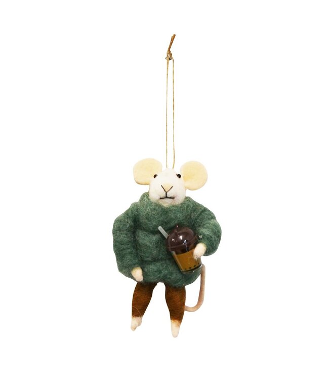 Boba Coffee Mouse Ornament