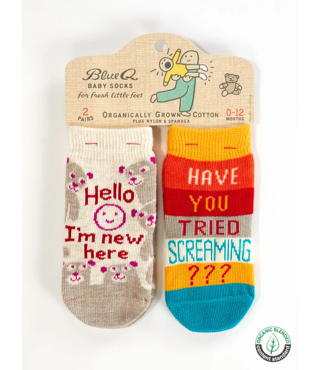 Blue Q Baby Socks - Hello, I'm New