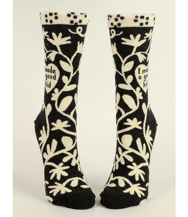 Blue Q Crew Socks - Made a Good Kid