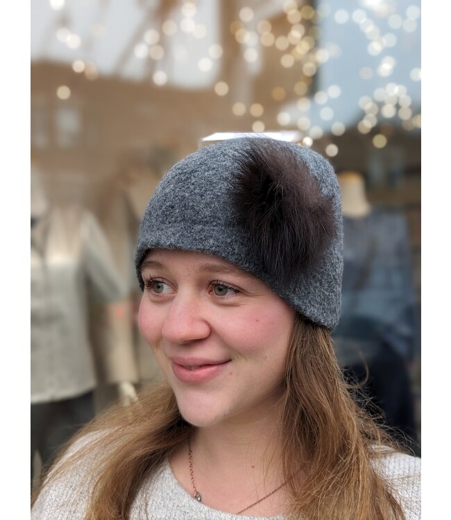 Julie Sinden Fur PomPom Merino Wool Hat - Assorted