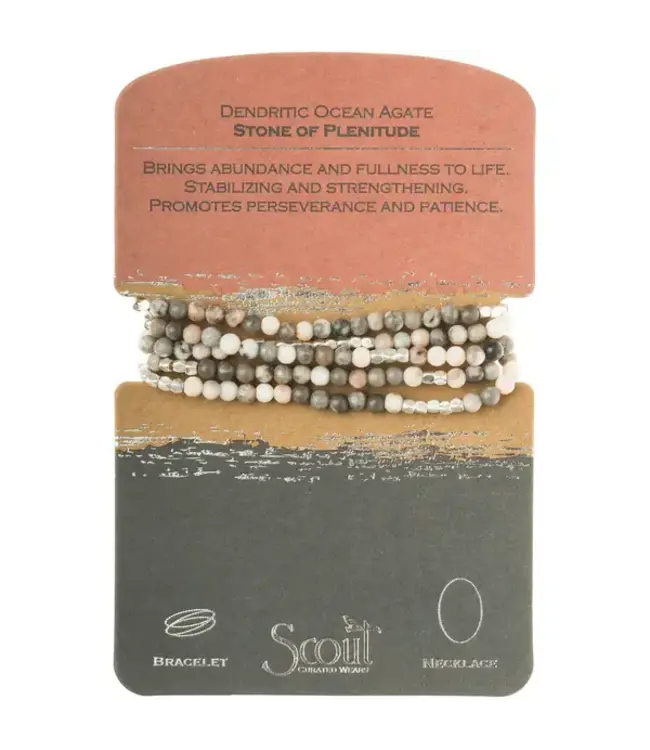 Scout Duo Wrap Bracelet and Necklace - Ocean Agate