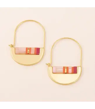 Scout Good Karma Crescent Hoop Earrings - Pink / Multi / Gold