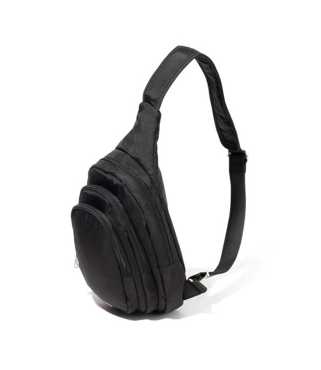 Baggallini Securtex Anti-Theft Multi Zip Sling - Black