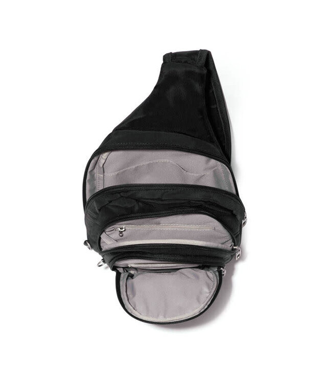 Baggallini Securtex Anti-Theft Multi Zip Sling - Black