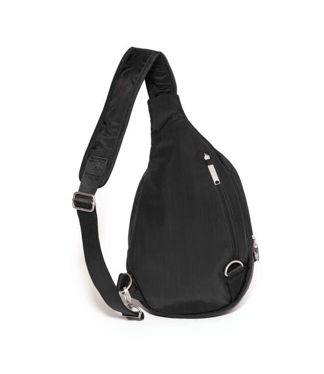 Baggallini Securtex Anti-Theft Multi Zip Sling - Black
