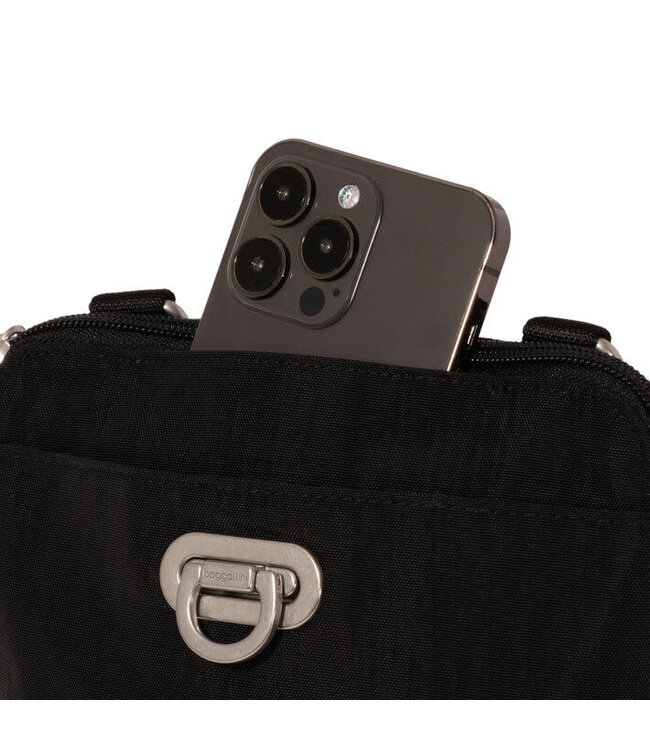 Baggallini Coastal Flip Lock Mini Crossbody Bag - Black